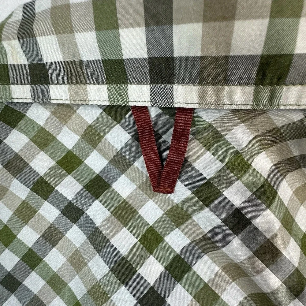 Outdoor Research Shirt‎ Mens Large Green Plaid DISCOVERY Short Sleeve Wool Blend